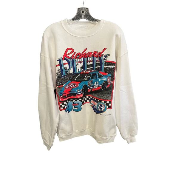 Richard Petty Other - Vintage Richard Petty 43 Car White Sweatshirt Size Medium